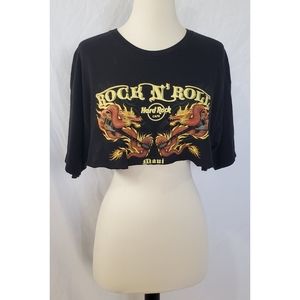 Hard Rock Cafe Dragon High Crop Top T Shirt